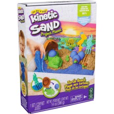Kinetic Sand, Project Planet Turtle Beach with 14oz Play Sand, Tools & Molds