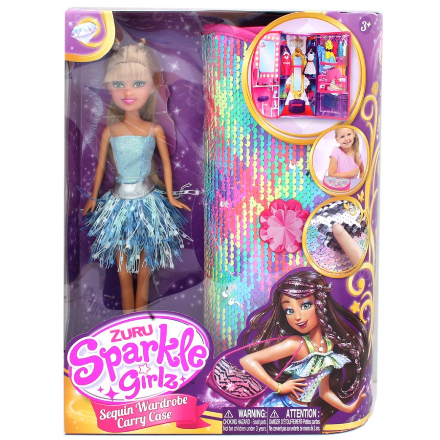SPARKLE GIRLZ 10.5" Lifestyle Doll with Sequin Wardrobe Carry Case